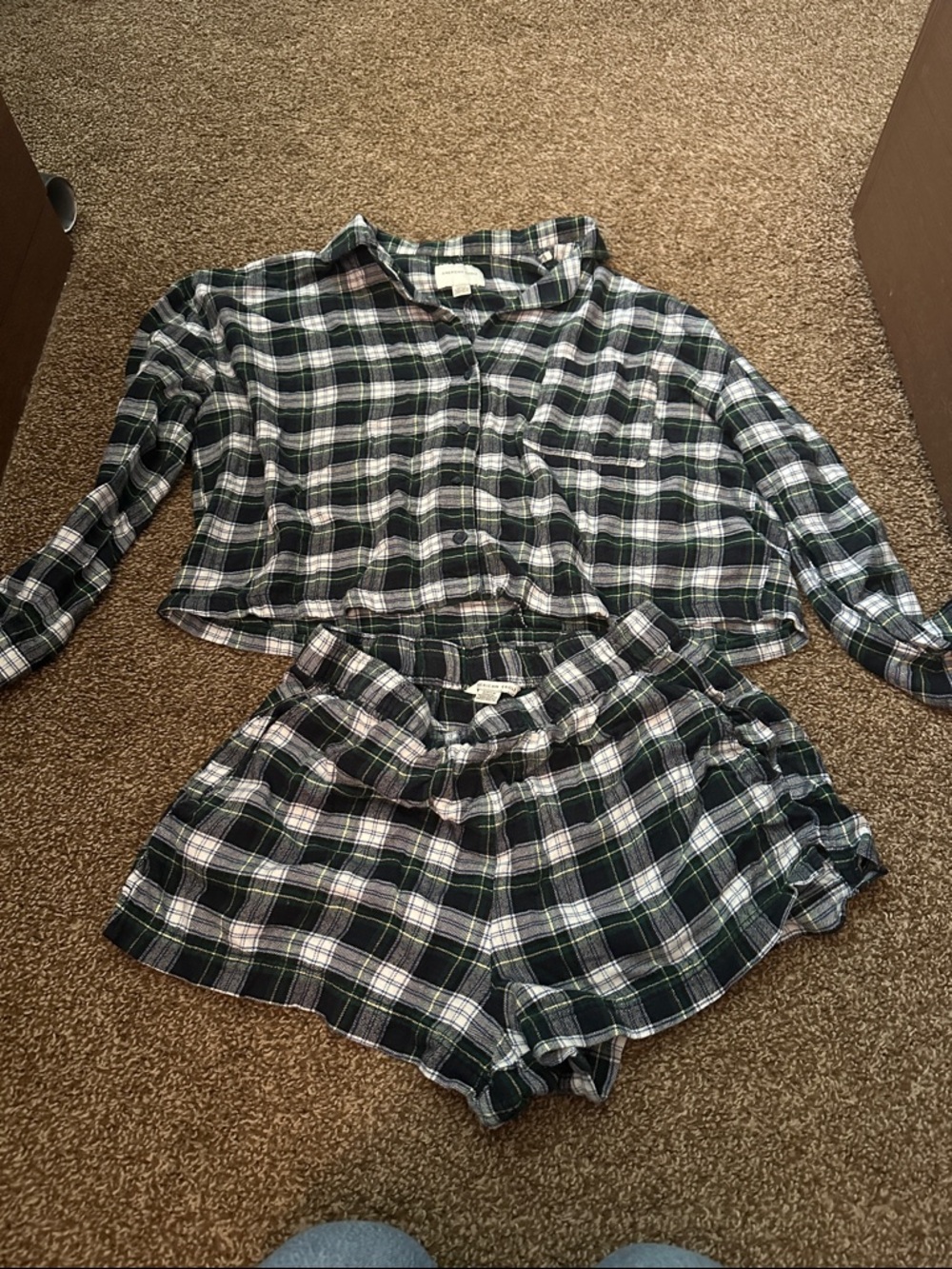American eagle flannel pajama set S
